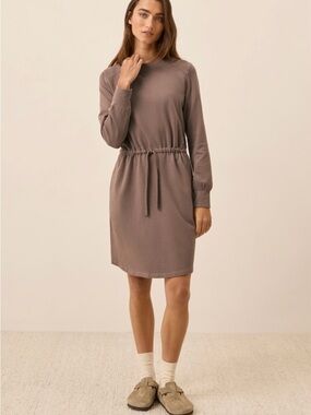 Pact Sweatshirt Dress in Taupe